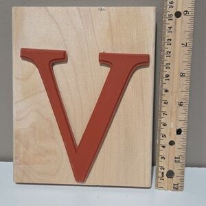 V Monogram Capital letter Rubber stamp